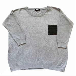 Jennyfer Crewneck Sweater 3/4 Sleeves Front Pocket